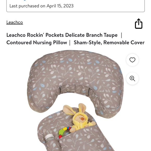 Nursing pillow with Velcro attachment that is for the shopping cart. - Picture 2 of 4